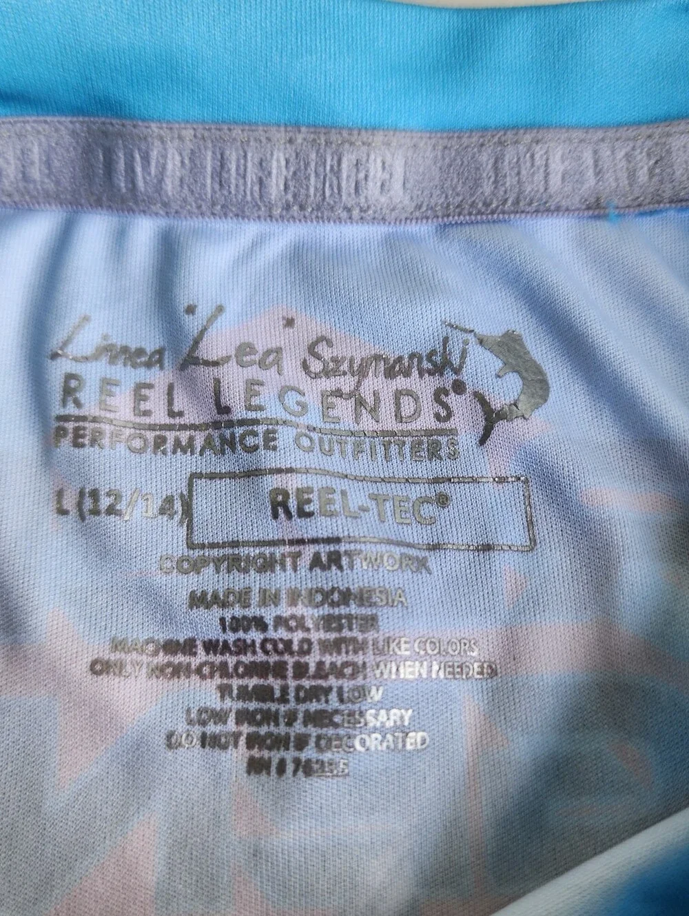 Reel Legends Blackfin Tuna Long Sleeve Fishing Shirt Blue Reel-Tec Boys Youth L